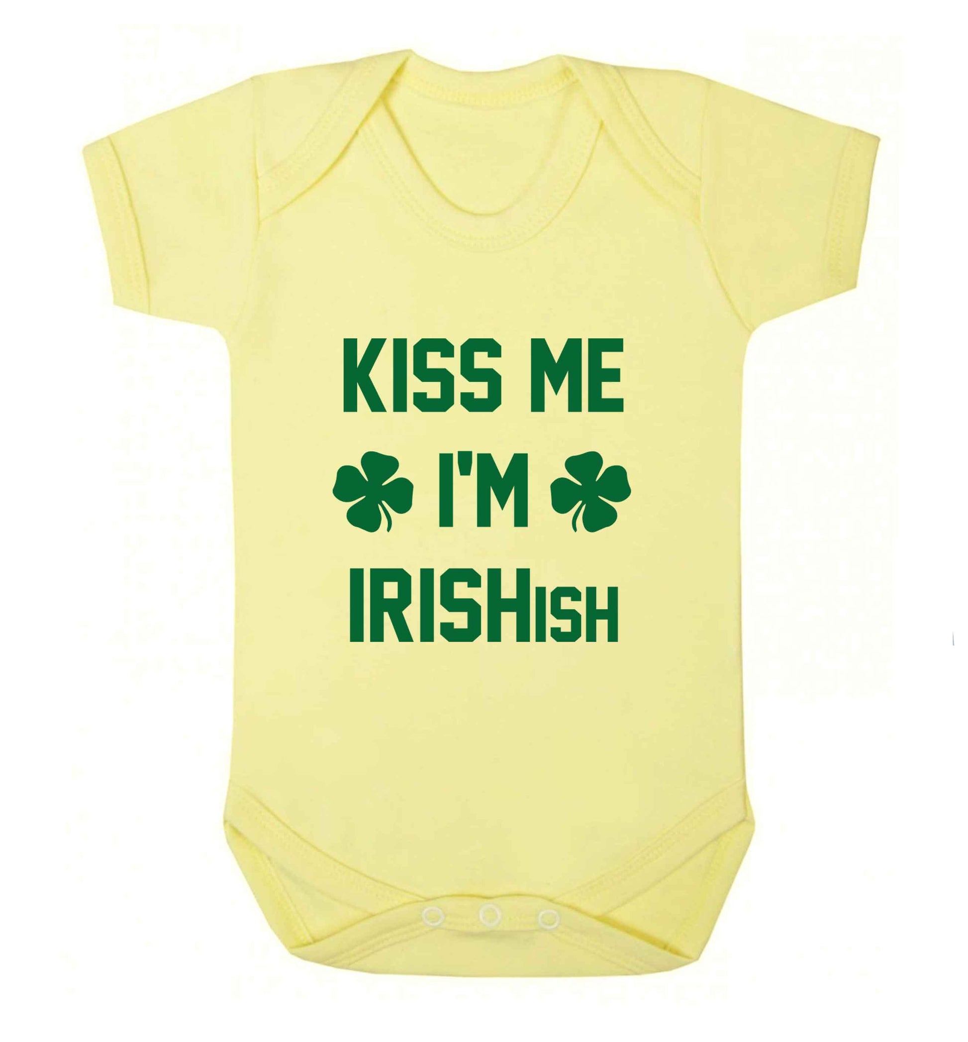 Kiss me I'm Irishish baby vest pale yellow 18-24 months