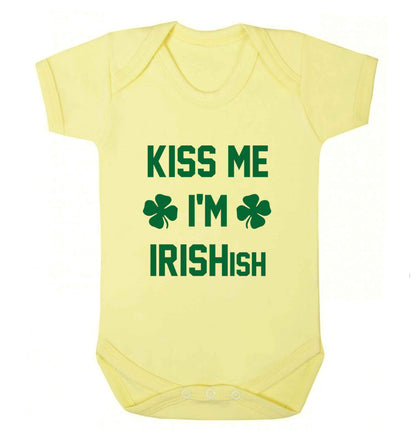 Kiss me I'm Irishish baby vest pale yellow 18-24 months