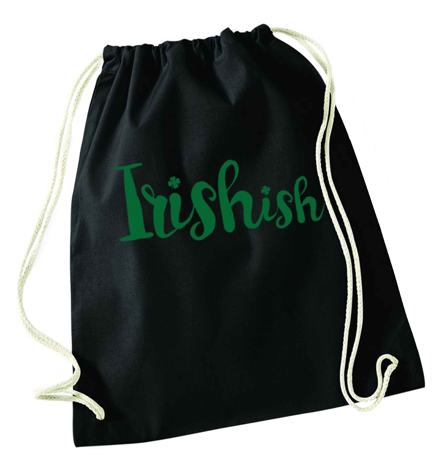 Irishish black drawstring bag