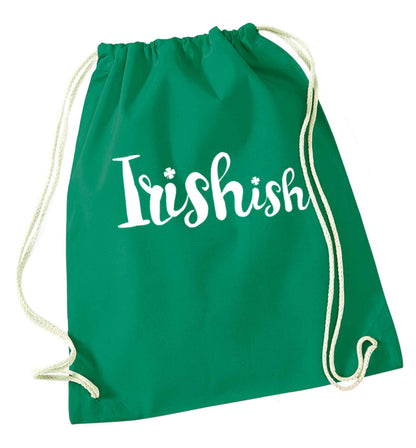 Irishish green drawstring bag