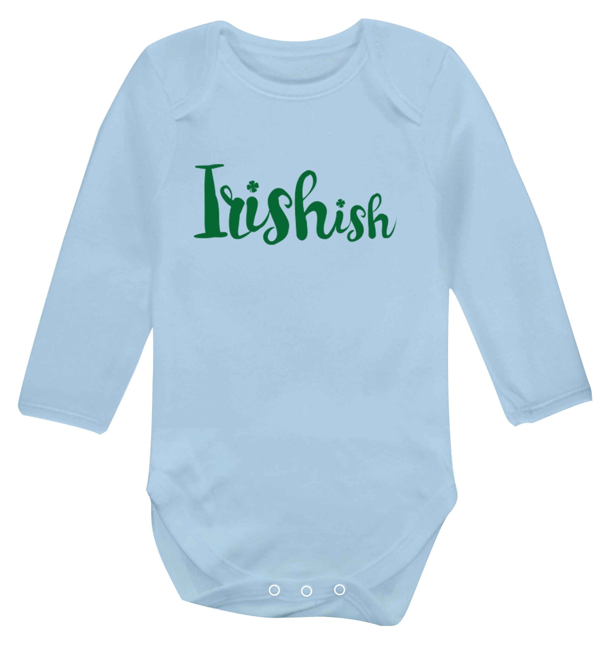 Irishish baby vest long sleeved pale blue 6-12 months