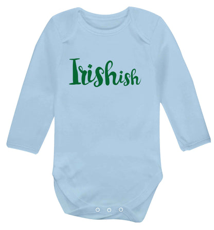 Irishish baby vest long sleeved pale blue 6-12 months