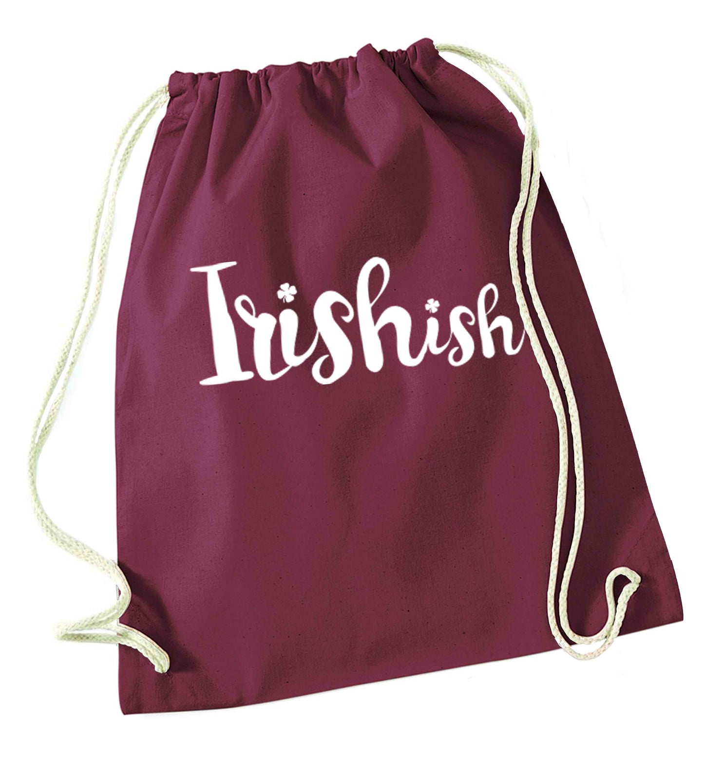 Irishish maroon drawstring bag