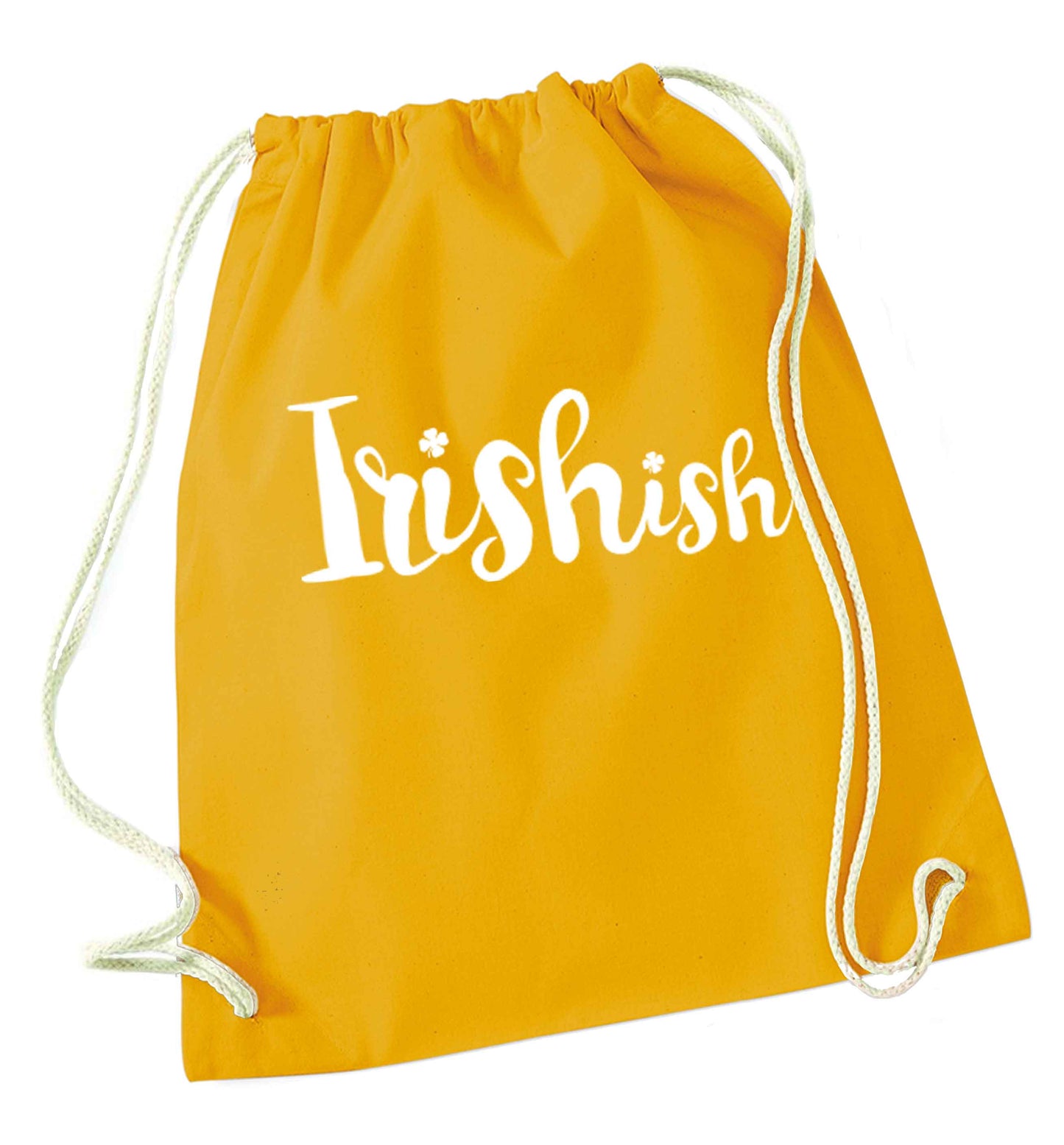 Irishish mustard drawstring bag