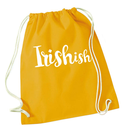 Irishish mustard drawstring bag