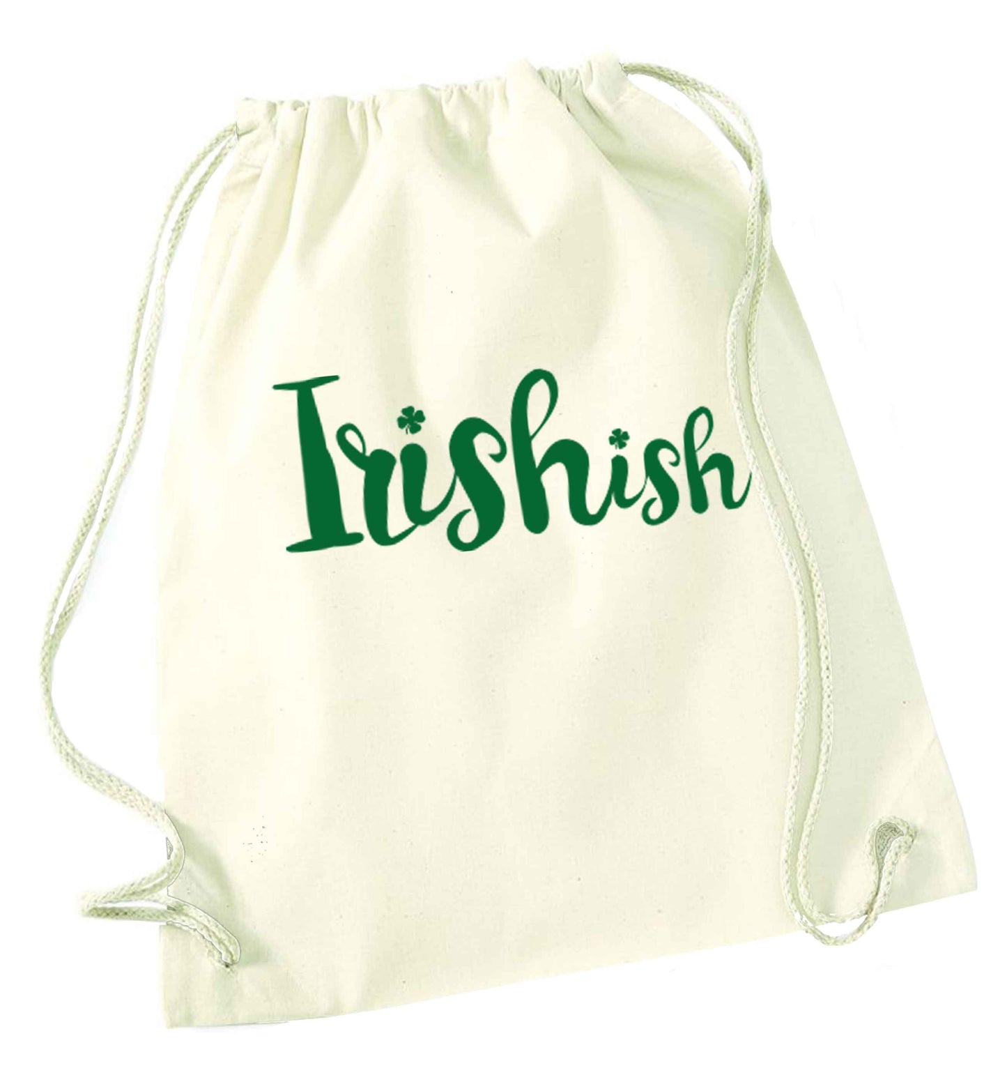 Irishish natural drawstring bag
