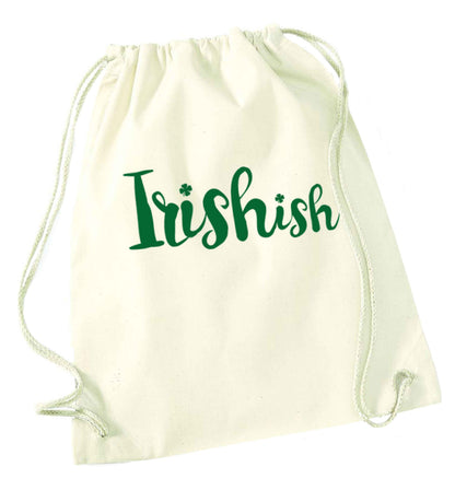 Irishish natural drawstring bag