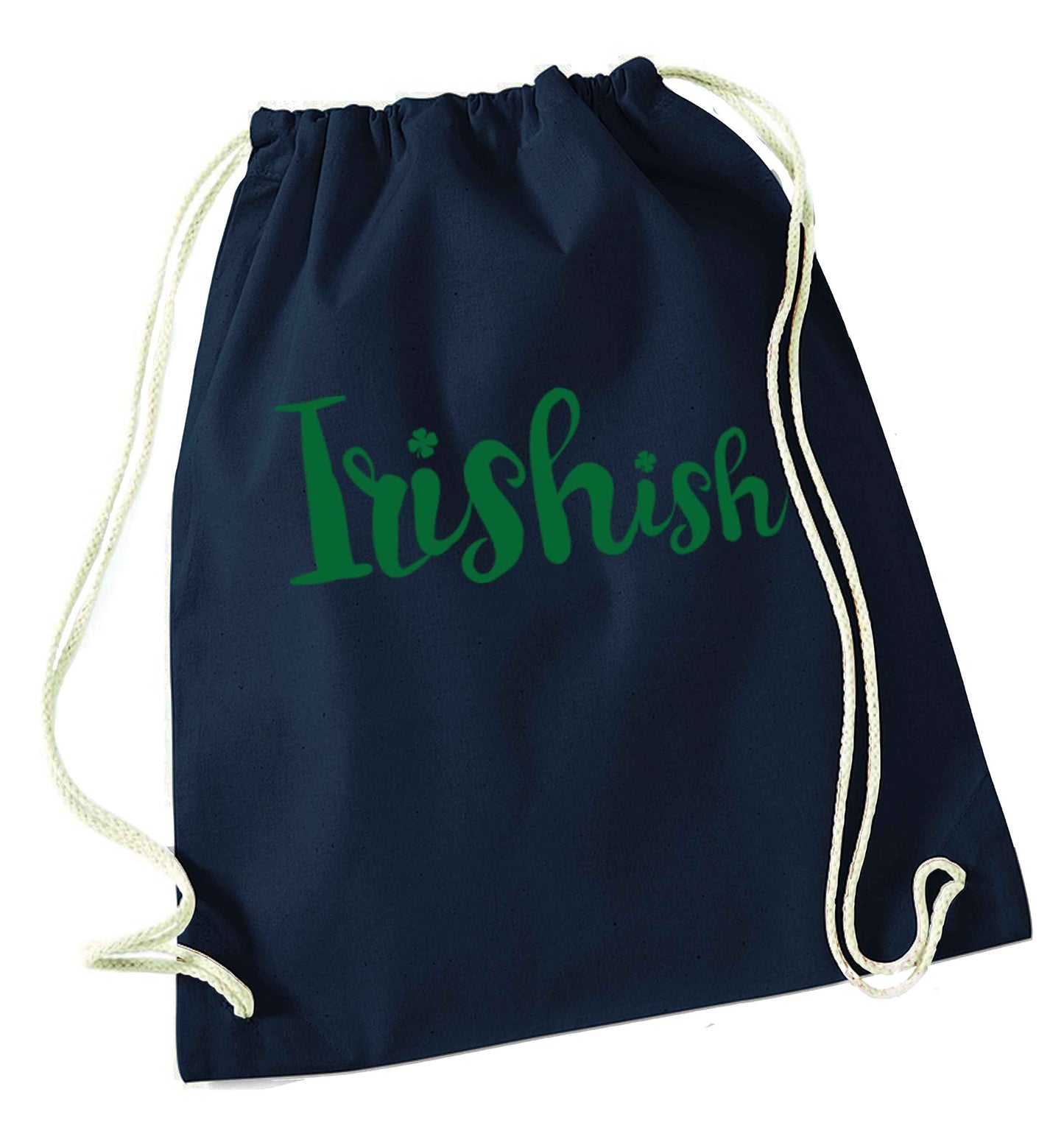 Irishish navy drawstring bag