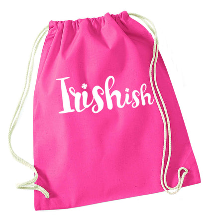 Irishish pink drawstring bag