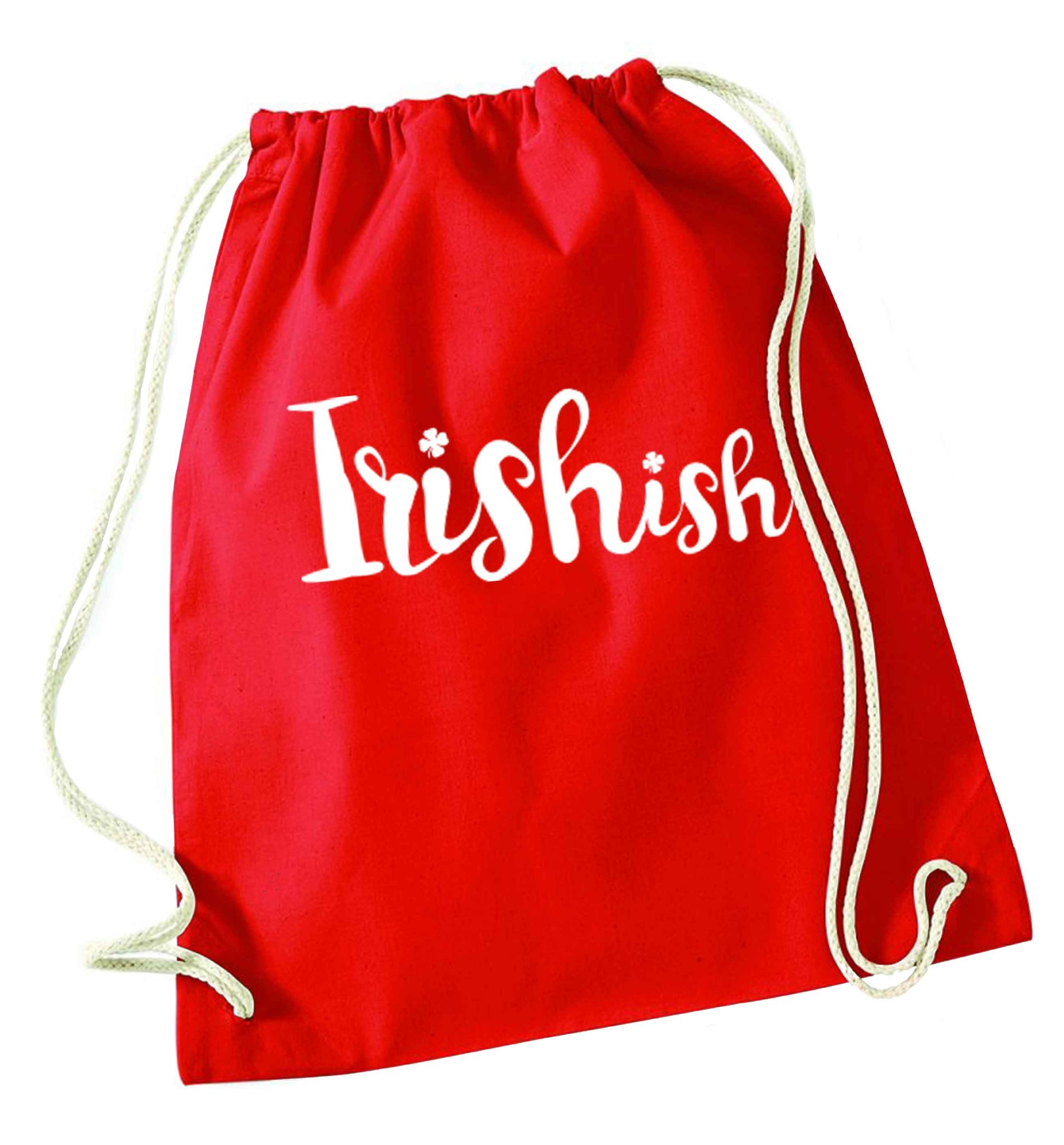 Irishish red drawstring bag 