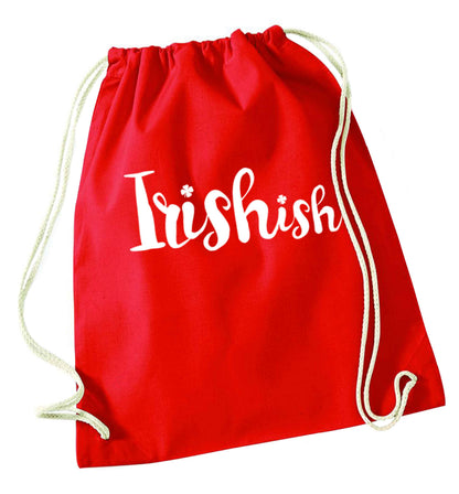 Irishish red drawstring bag 