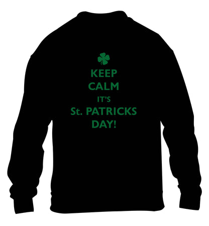 I can't keep calm it's St.Patricks day children's black sweater 12-13 Years