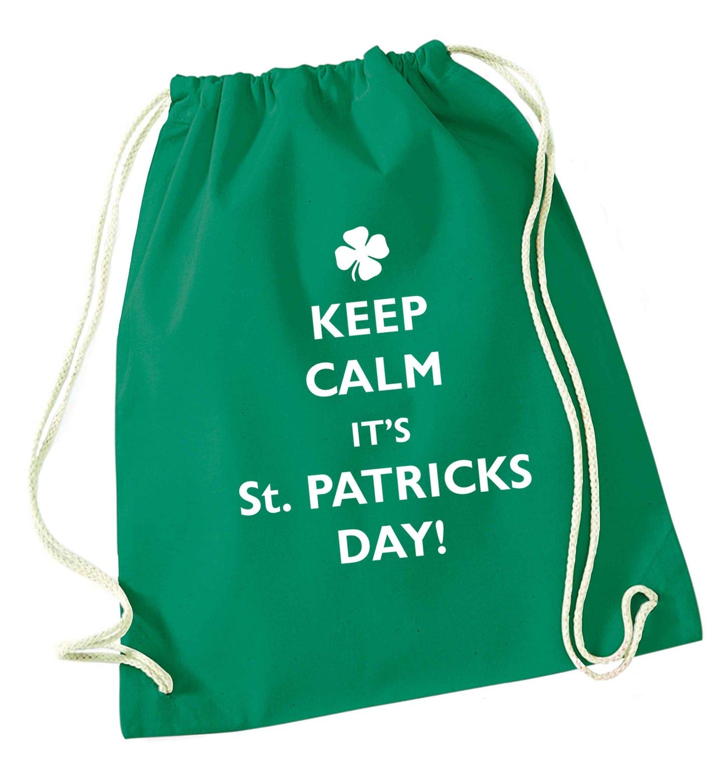 I can't keep calm it's St.Patricks day green drawstring bag