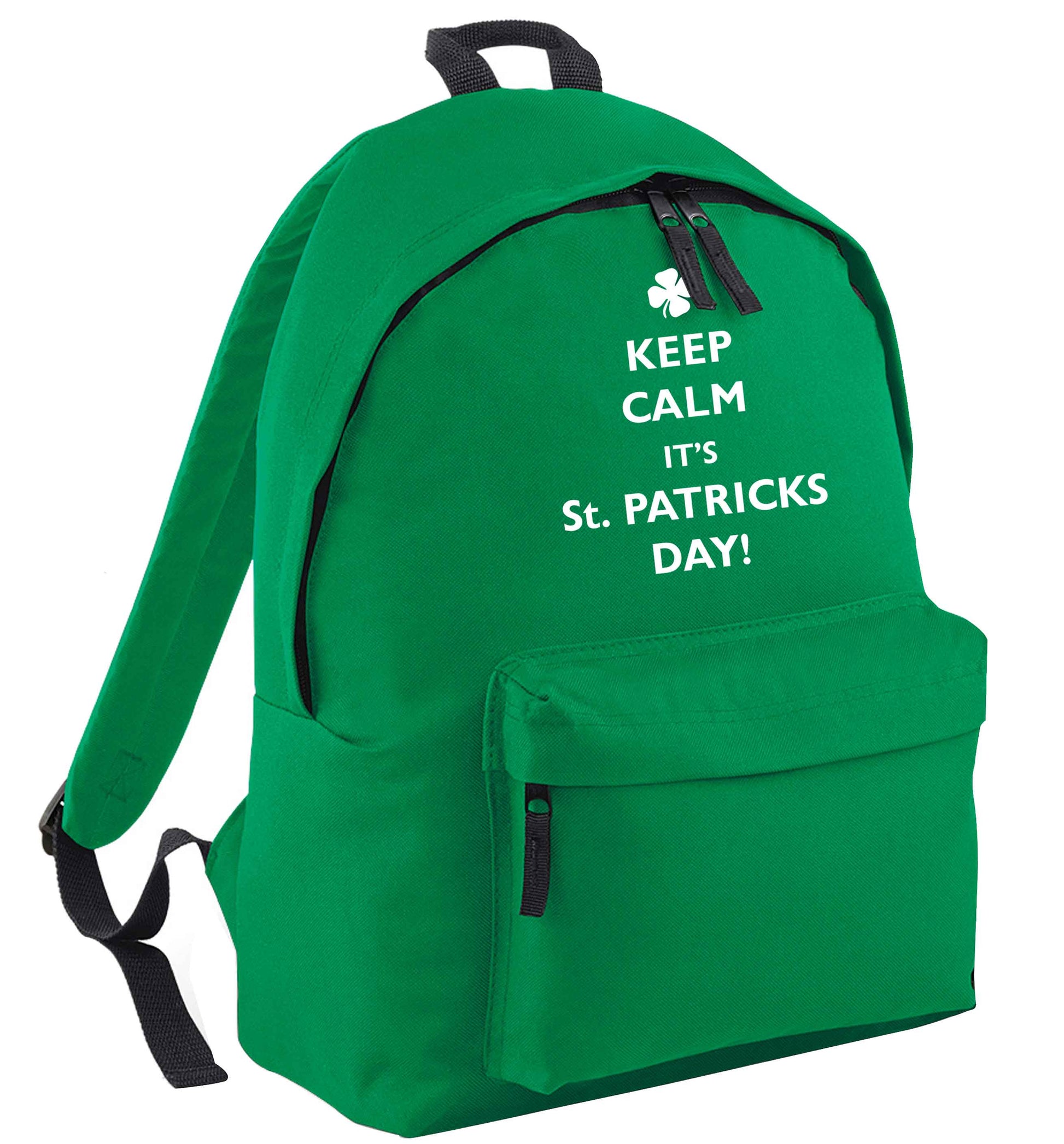 I can't keep calm it's St.Patricks day green adults backpack