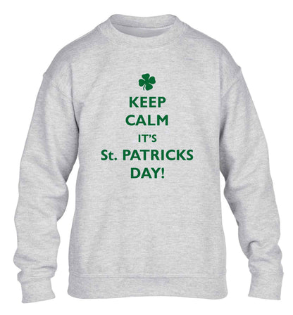 I can't keep calm it's St.Patricks day children's grey sweater 12-13 Years