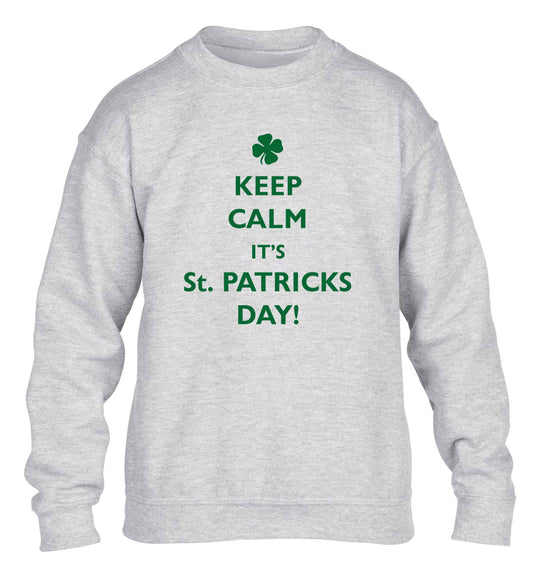 I can't keep calm it's St.Patricks day children's grey sweater 12-13 Years