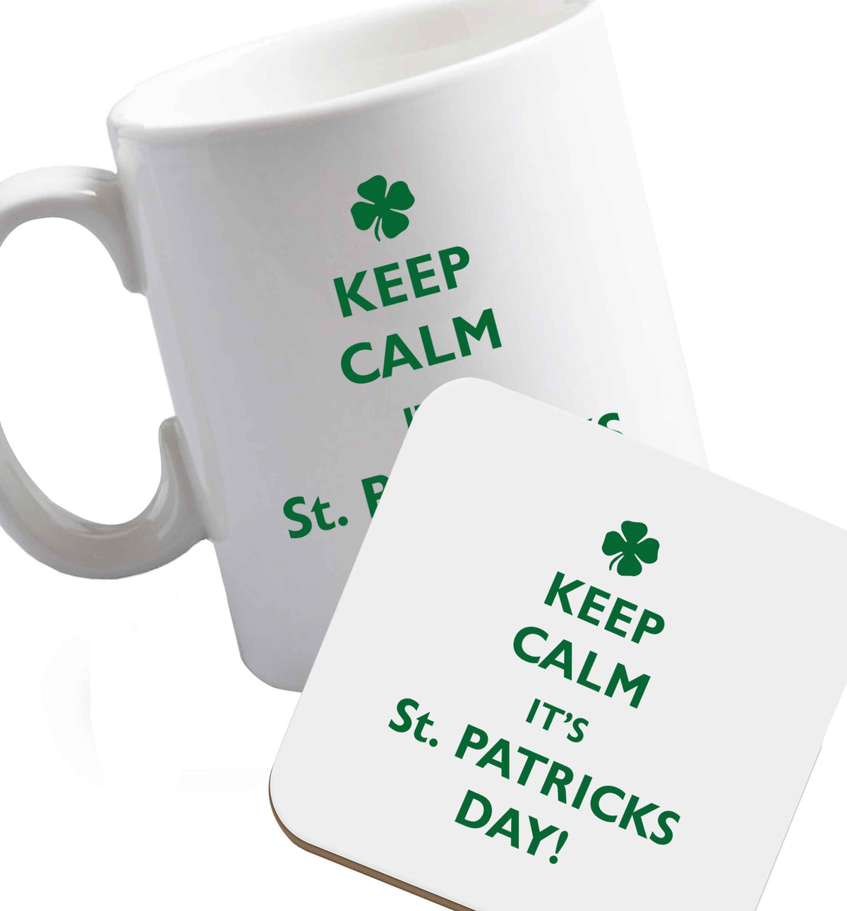 10 oz Favourite Type Pan Pancake ceramic mug and coaster set right handed