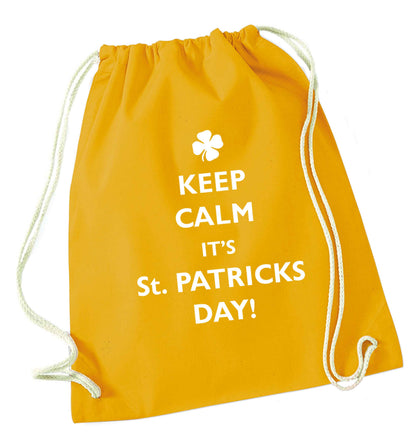 I can't keep calm it's St.Patricks day mustard drawstring bag