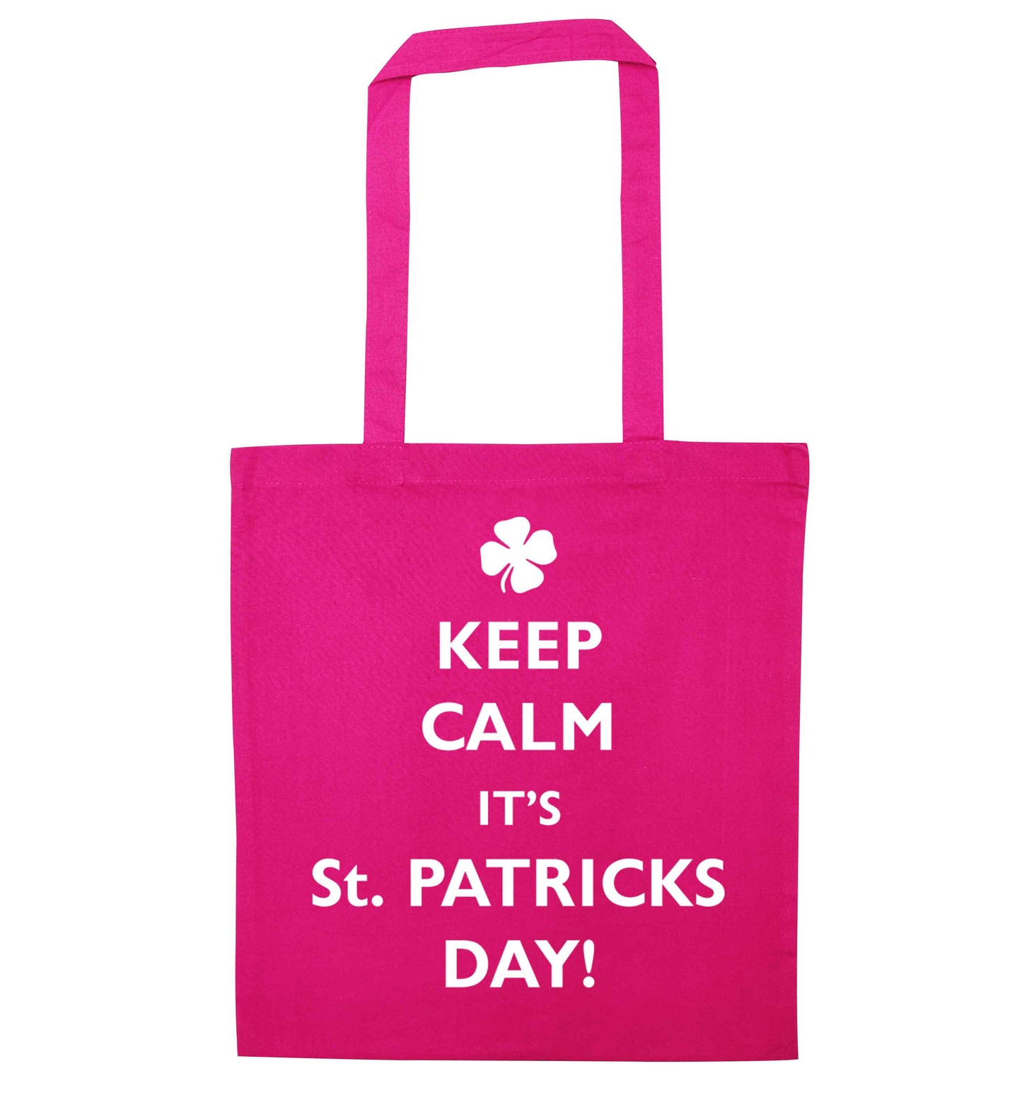 Keep calm it's St.Patricks day pink tote bag