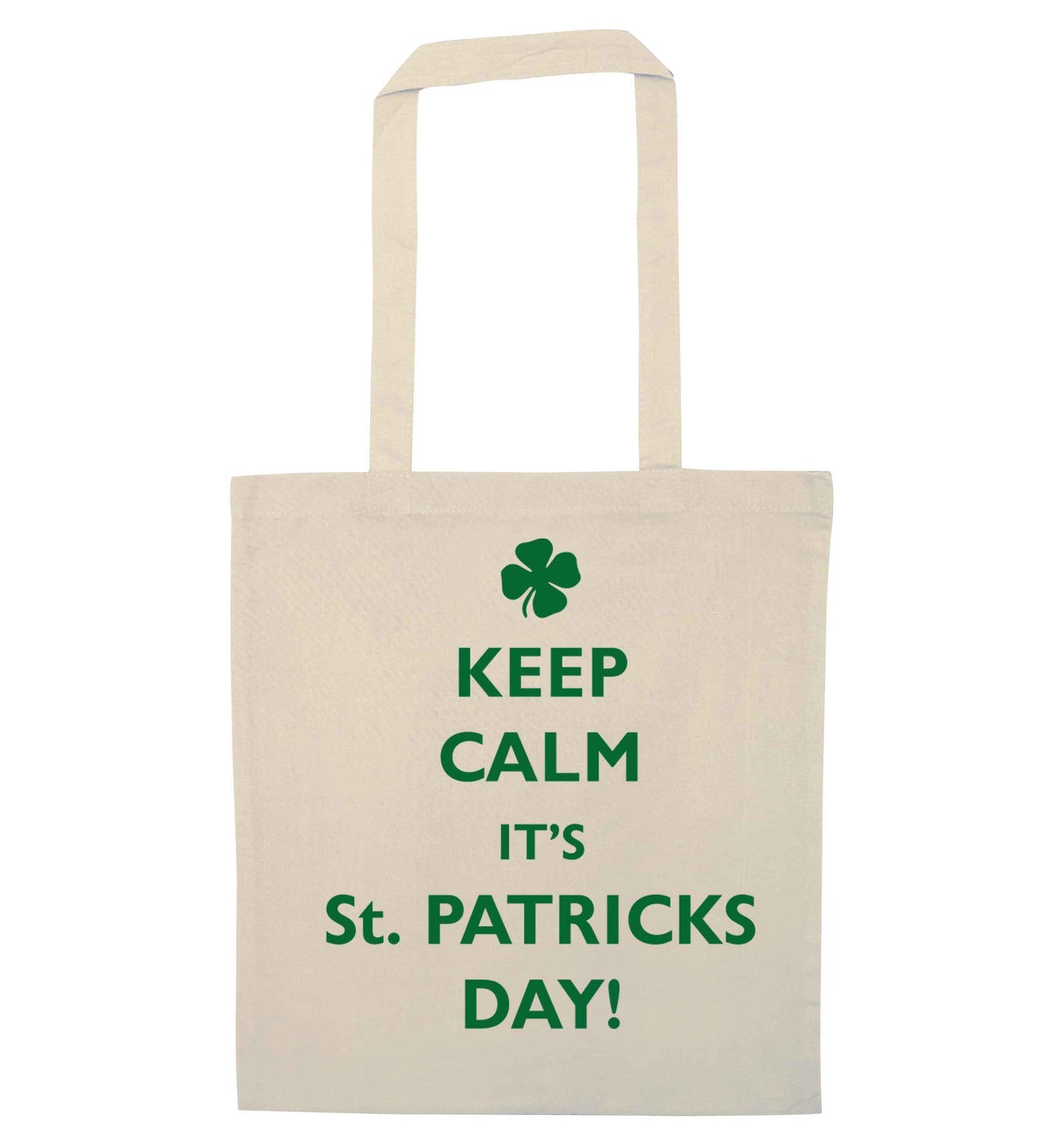 I can't keep calm it's St.Patricks day natural tote bag