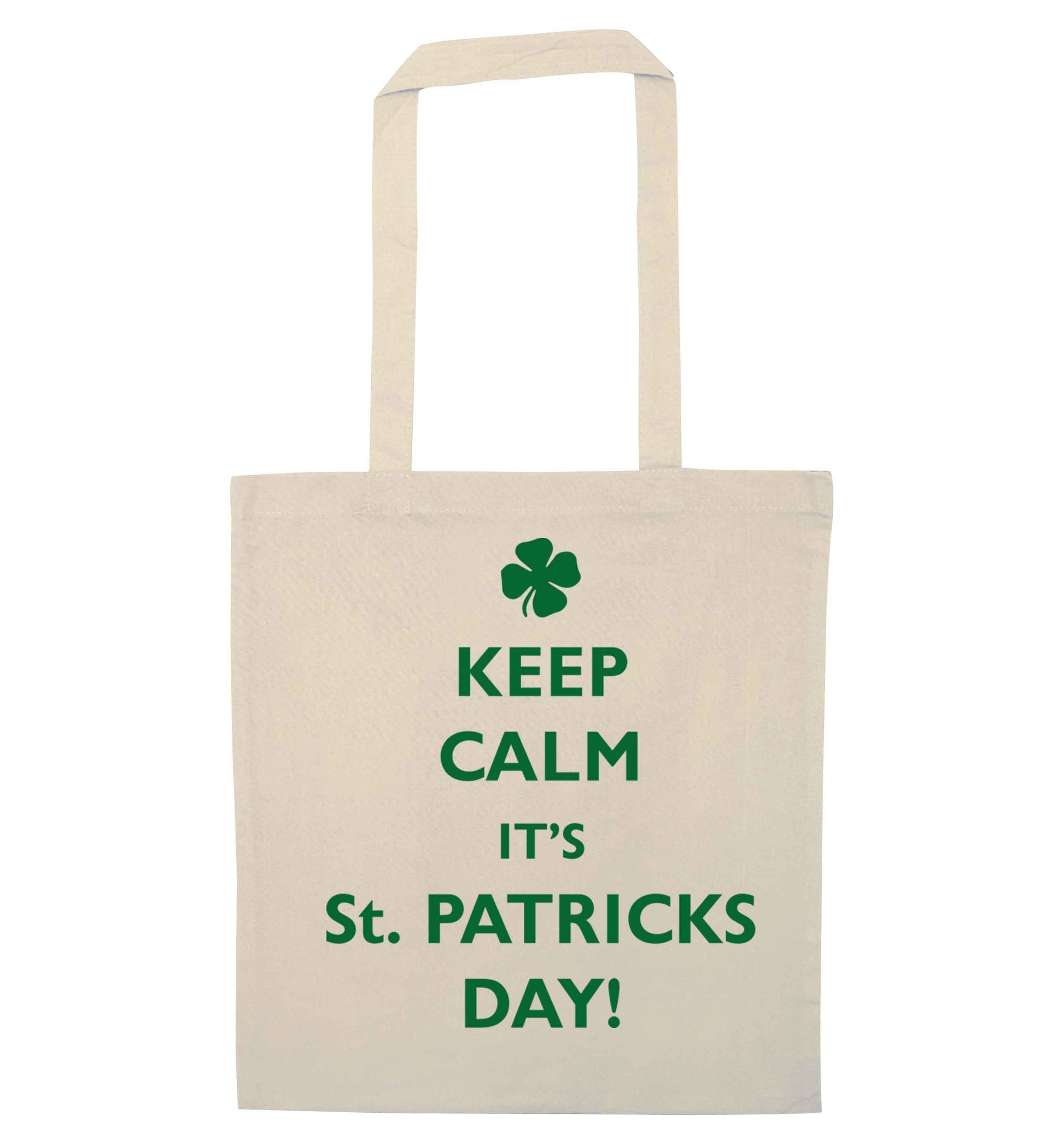 I can't keep calm it's St.Patricks day natural tote bag