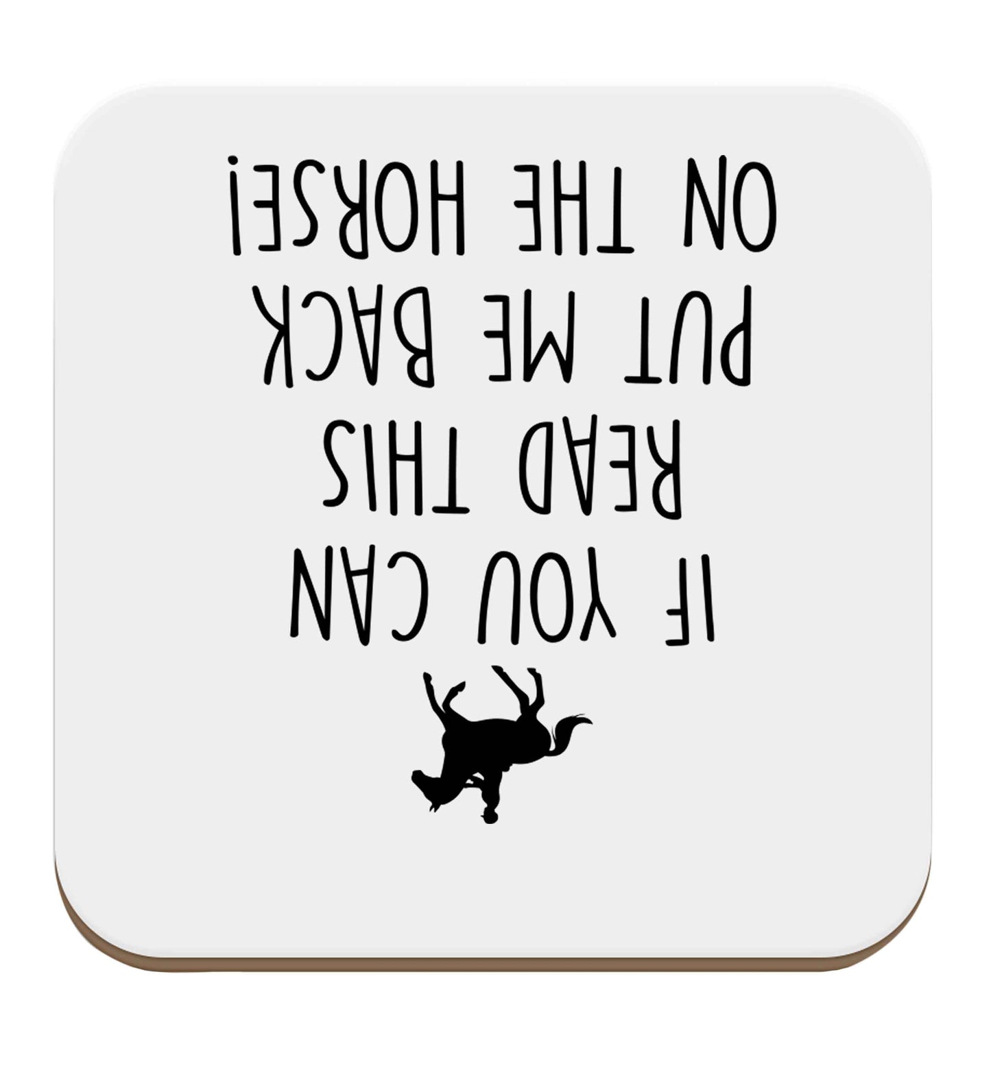 If you can read this put me back on the horse set of four coasters
