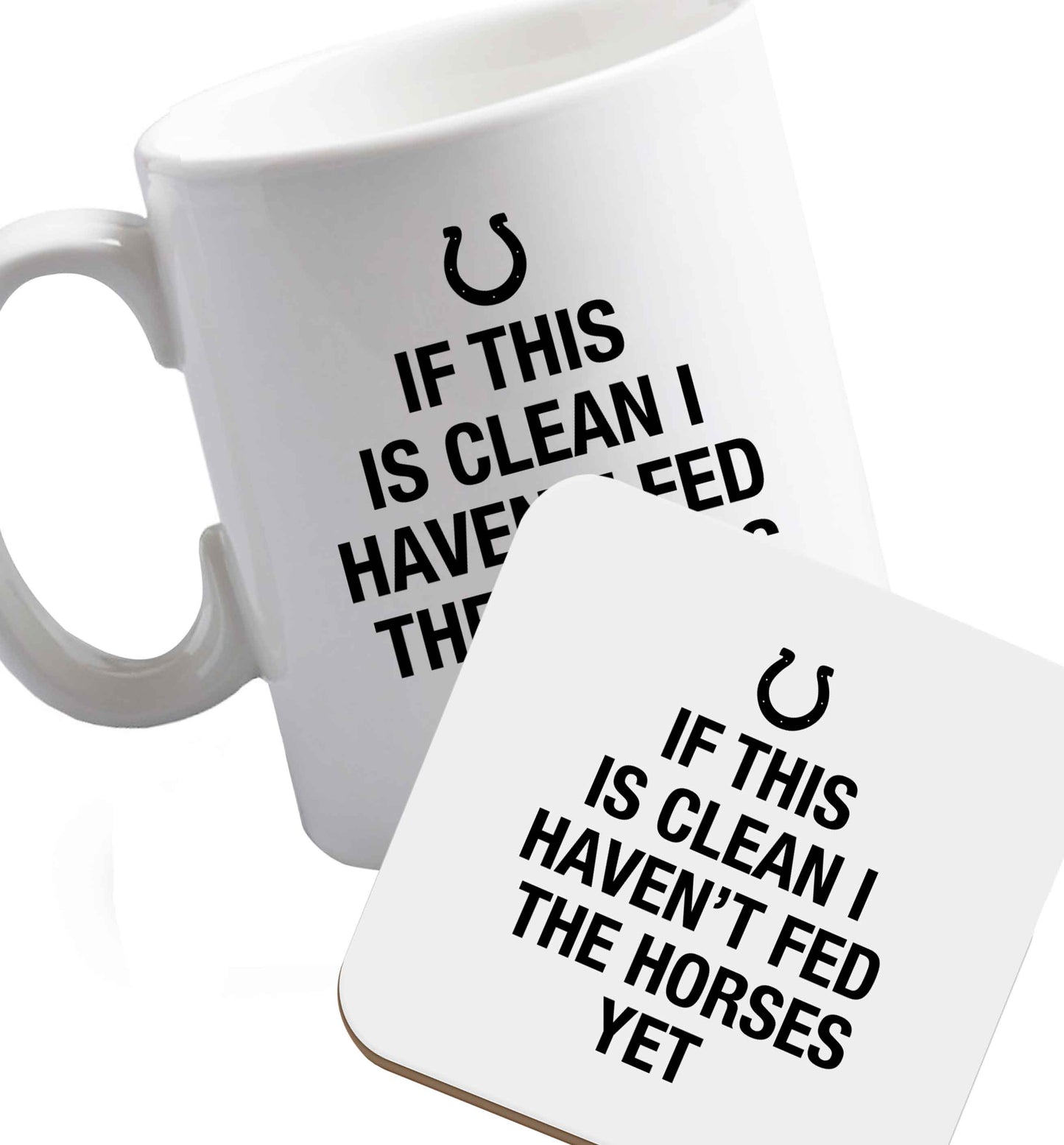 10 oz Favourite Type Pan Pancake ceramic mug and coaster set right handed