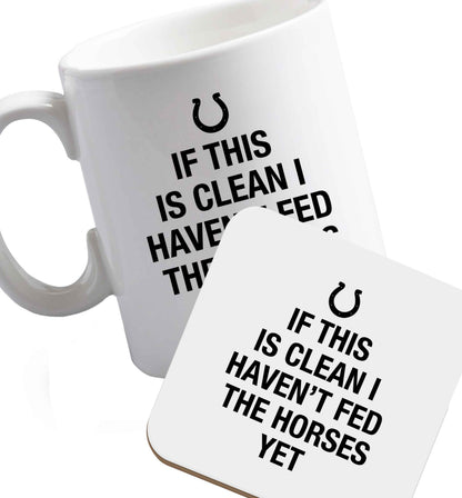 10 oz Favourite Type Pan Pancake ceramic mug and coaster set right handed