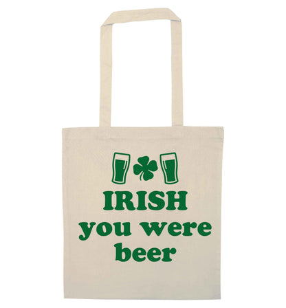 Irish you were beer natural tote bag