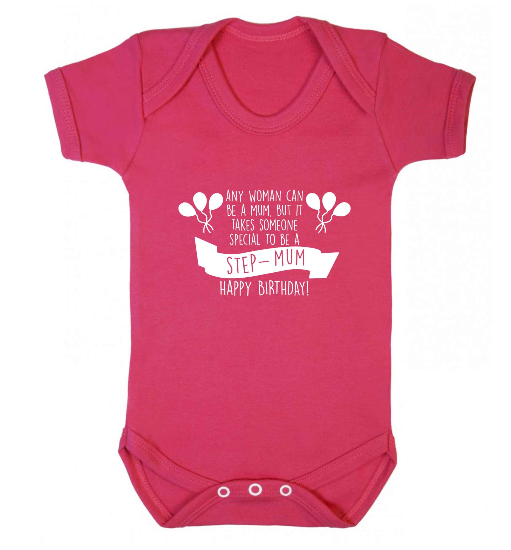Takes someone special to be a step-mum, happy birthday! baby vest dark pink 18-24 months