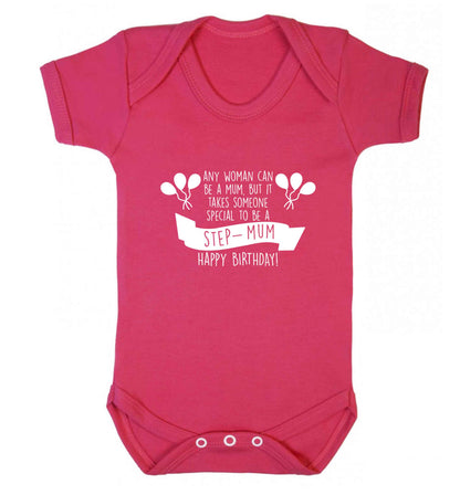 Takes someone special to be a step-mum, happy birthday! baby vest dark pink 18-24 months