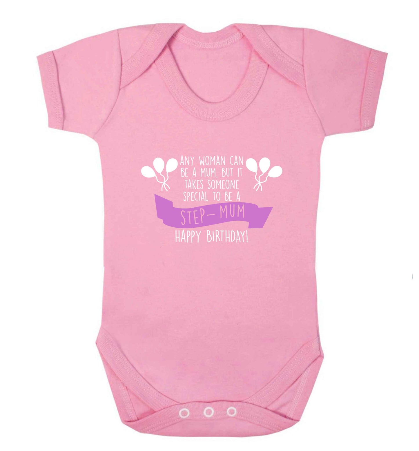 Takes someone special to be a step-mum, happy birthday! baby vest pale pink 18-24 months