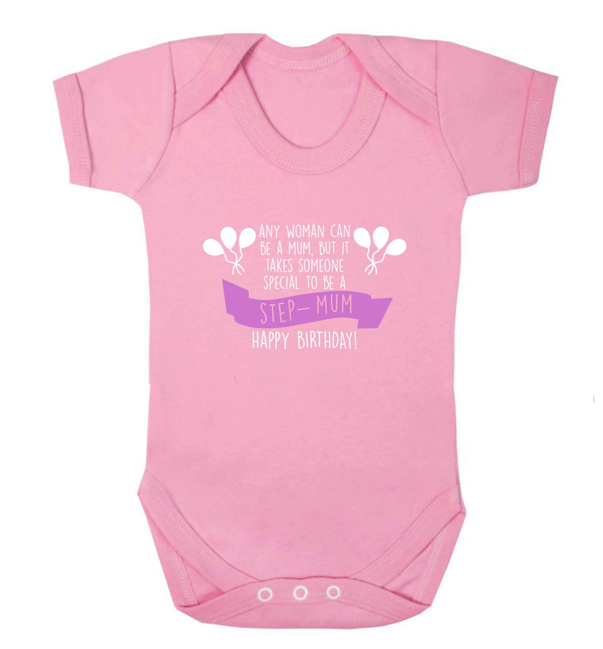 Takes someone special to be a step-mum, happy birthday! baby vest pale pink 18-24 months