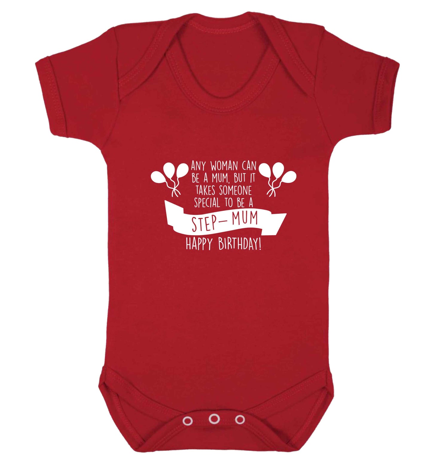 Takes someone special to be a step-mum, happy birthday! baby vest red 18-24 months