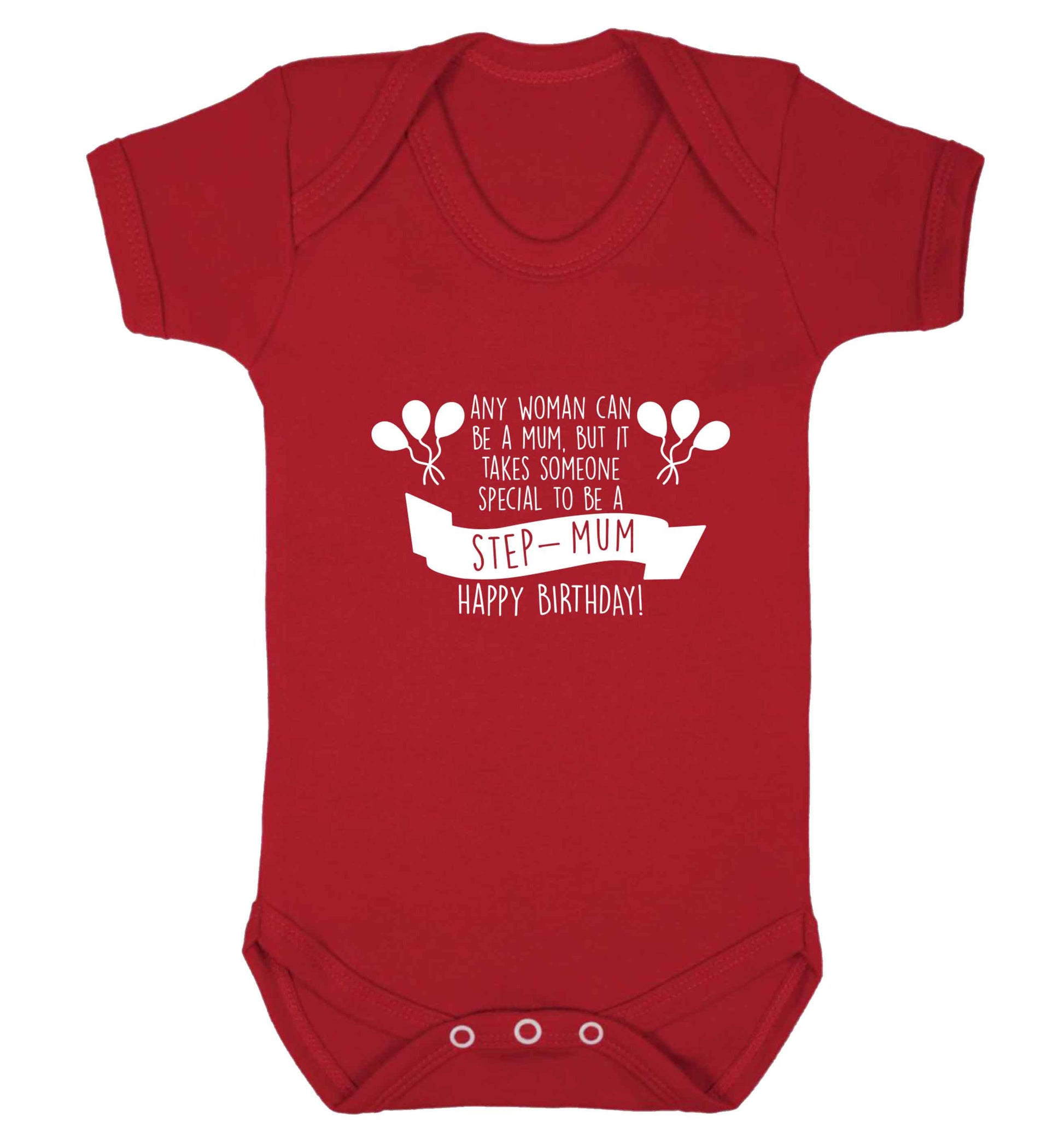 Takes someone special to be a step-mum, happy birthday! baby vest red 18-24 months