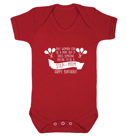 Takes someone special to be a step-mum, happy birthday! baby vest red 18-24 months