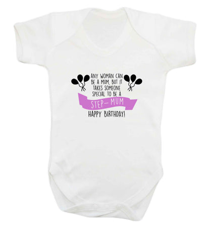 Takes someone special to be a step-mum, happy birthday! baby vest white 18-24 months