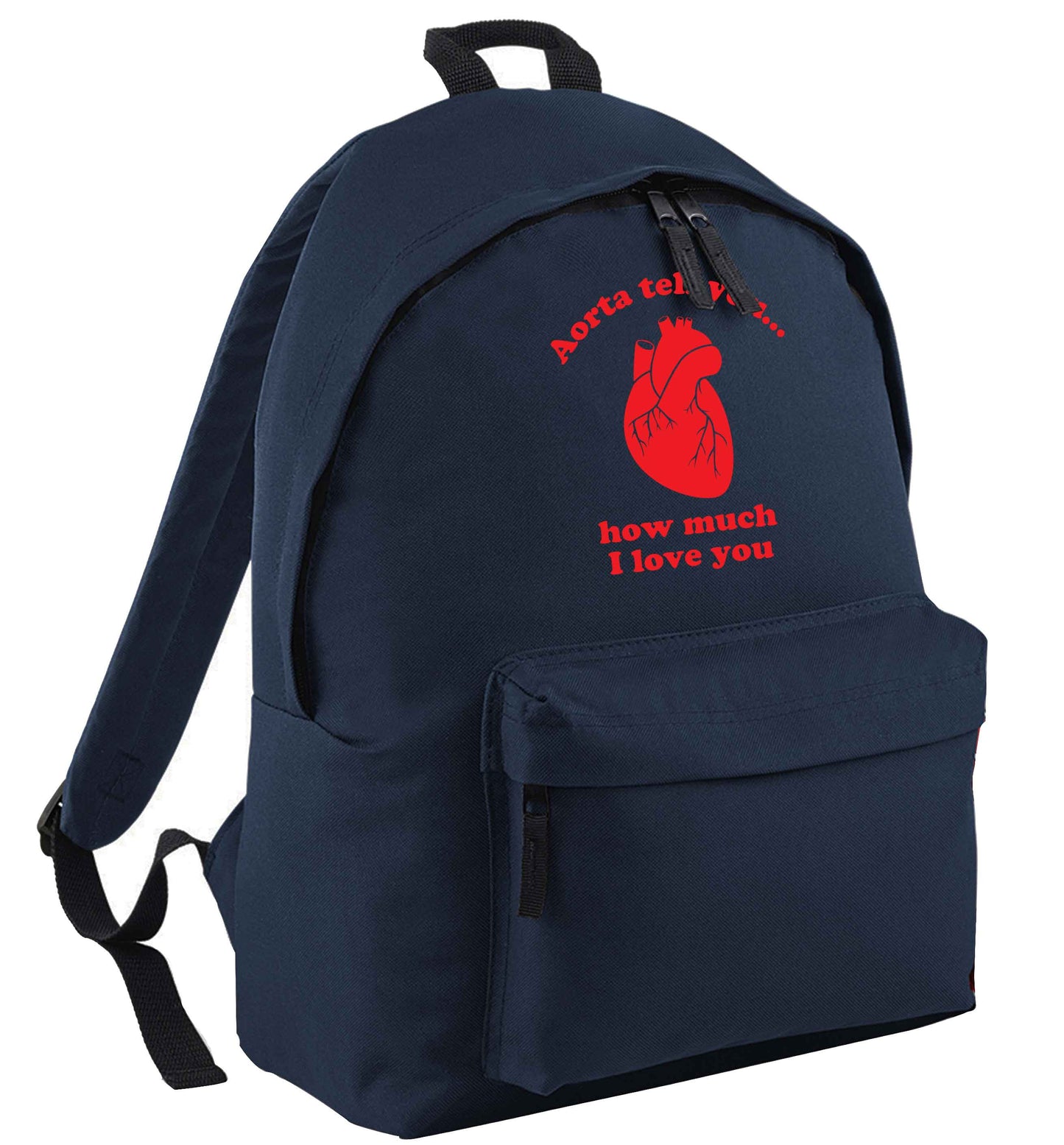 Aorta tell you how much I love you navy childrens backpack