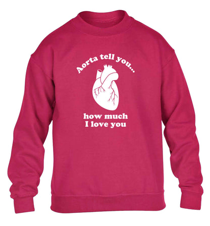 Aorta tell you how much I love you children's pink sweater 12-13 Years