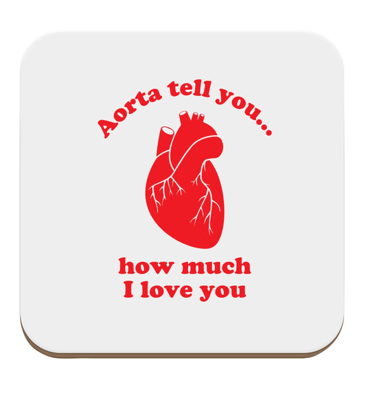 Aorta tell you how much I love you set of four coasters