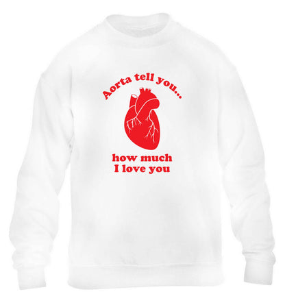 Aorta tell you how much I love you children's white sweater 12-13 Years