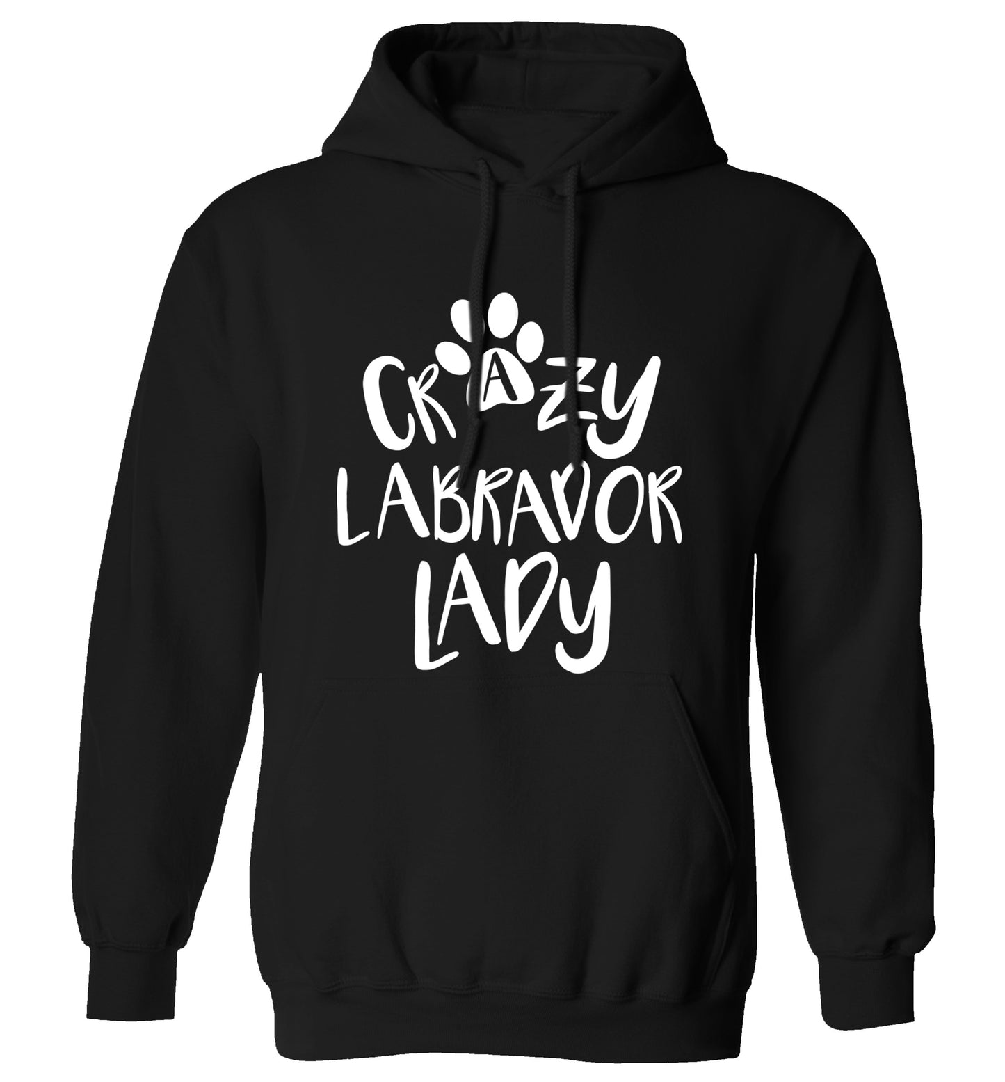 Crazy labrador lady adults unisex black hoodie 2XL