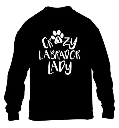 Crazy labrador lady children's black sweater 12-14 Years