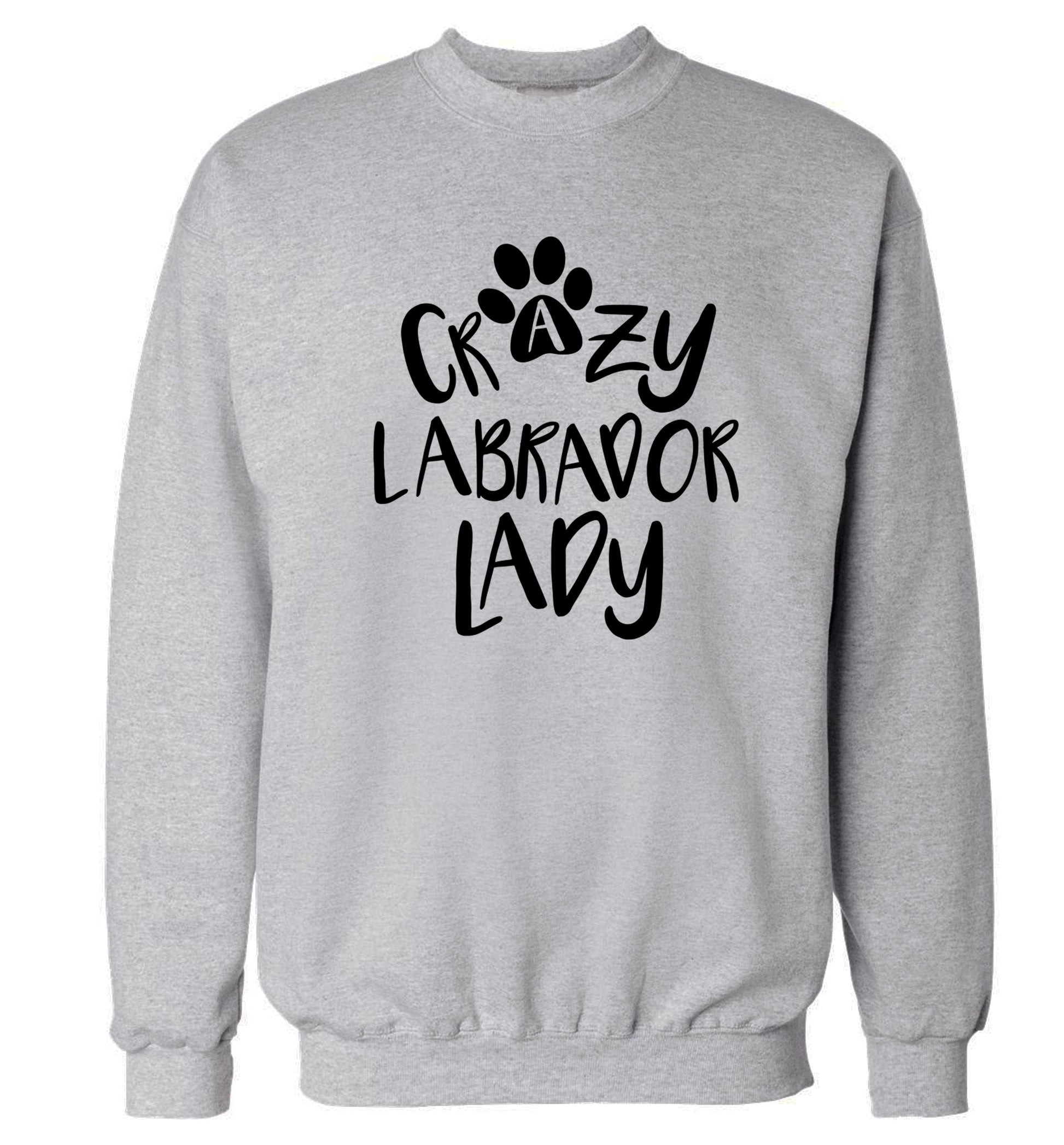 Crazy labrador lady Adult's unisex grey Sweater 2XL