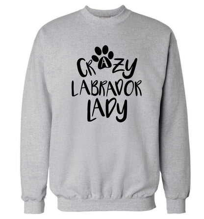 Crazy labrador lady Adult's unisex grey Sweater 2XL
