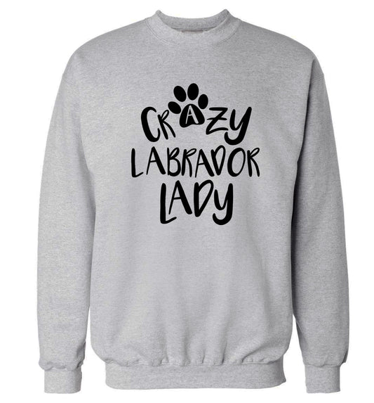 Crazy labrador lady Adult's unisex grey Sweater 2XL