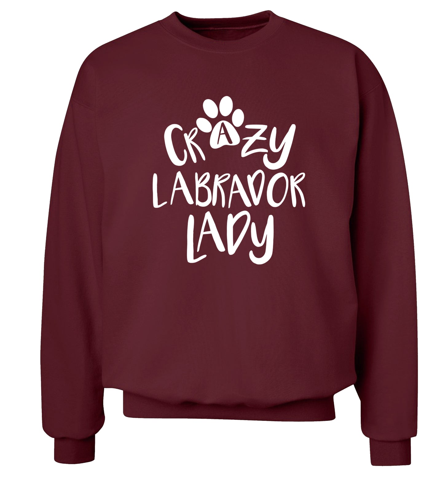 Crazy labrador lady Adult's unisex maroon Sweater 2XL