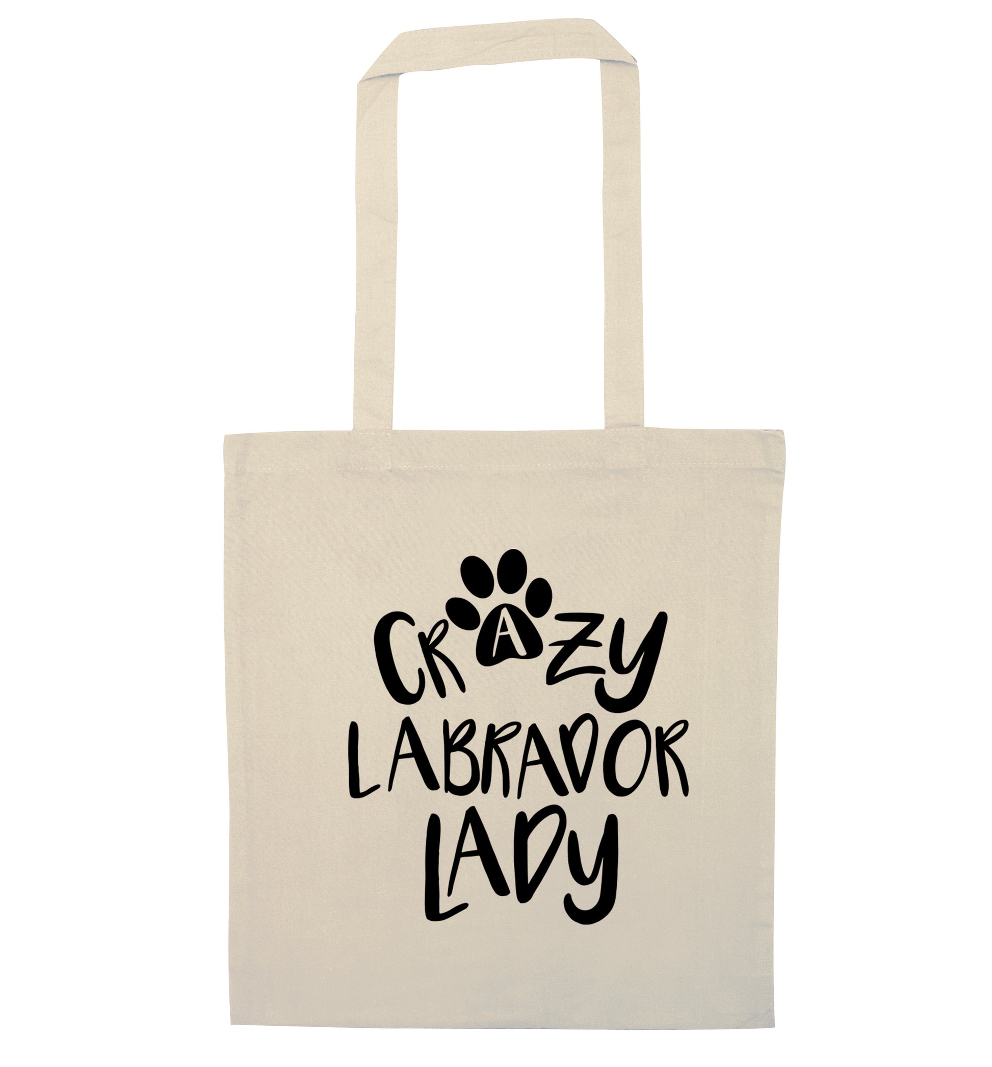 Crazy labrador lady natural tote bag