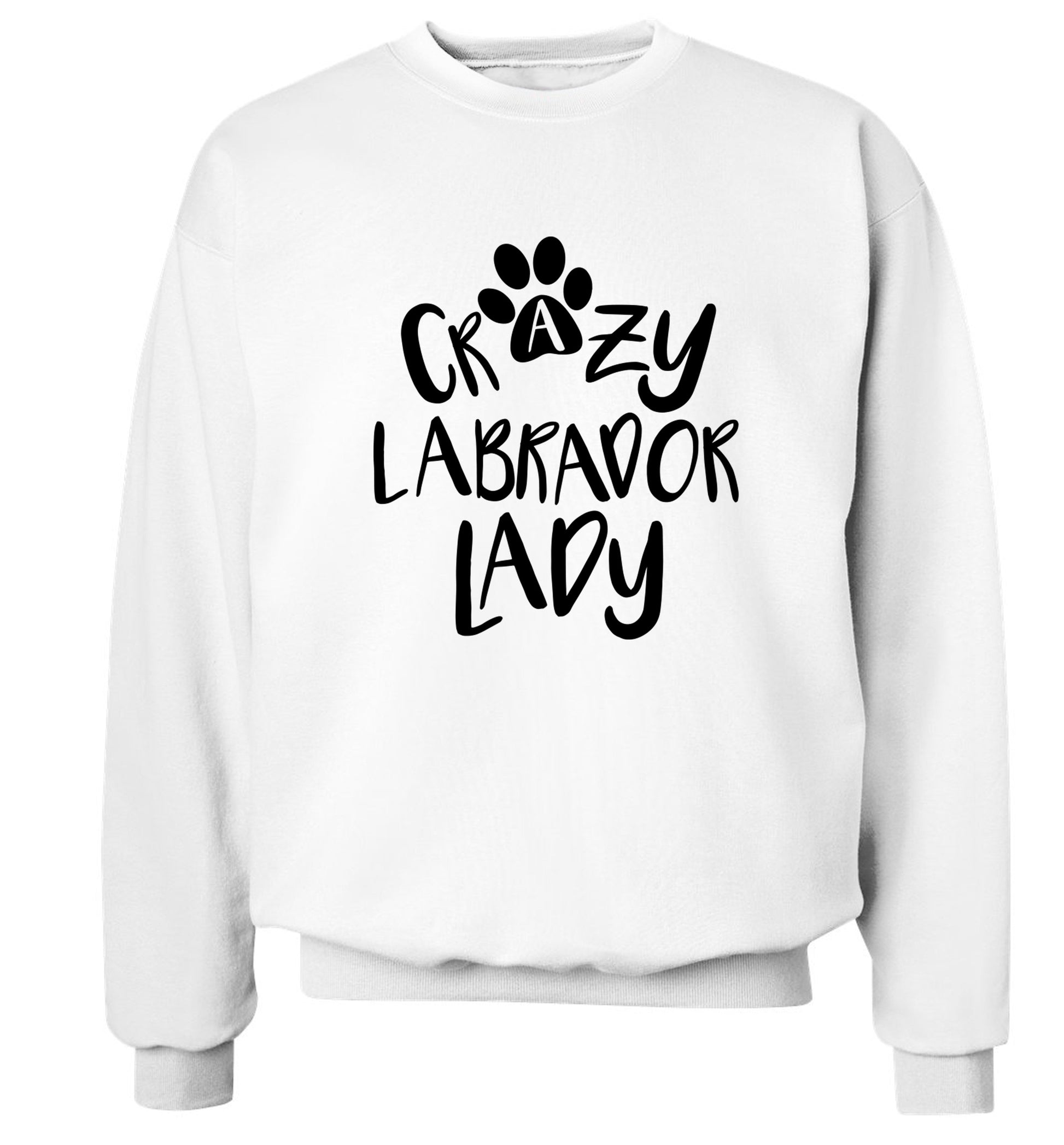 Crazy labrador lady Adult's unisex white Sweater 2XL