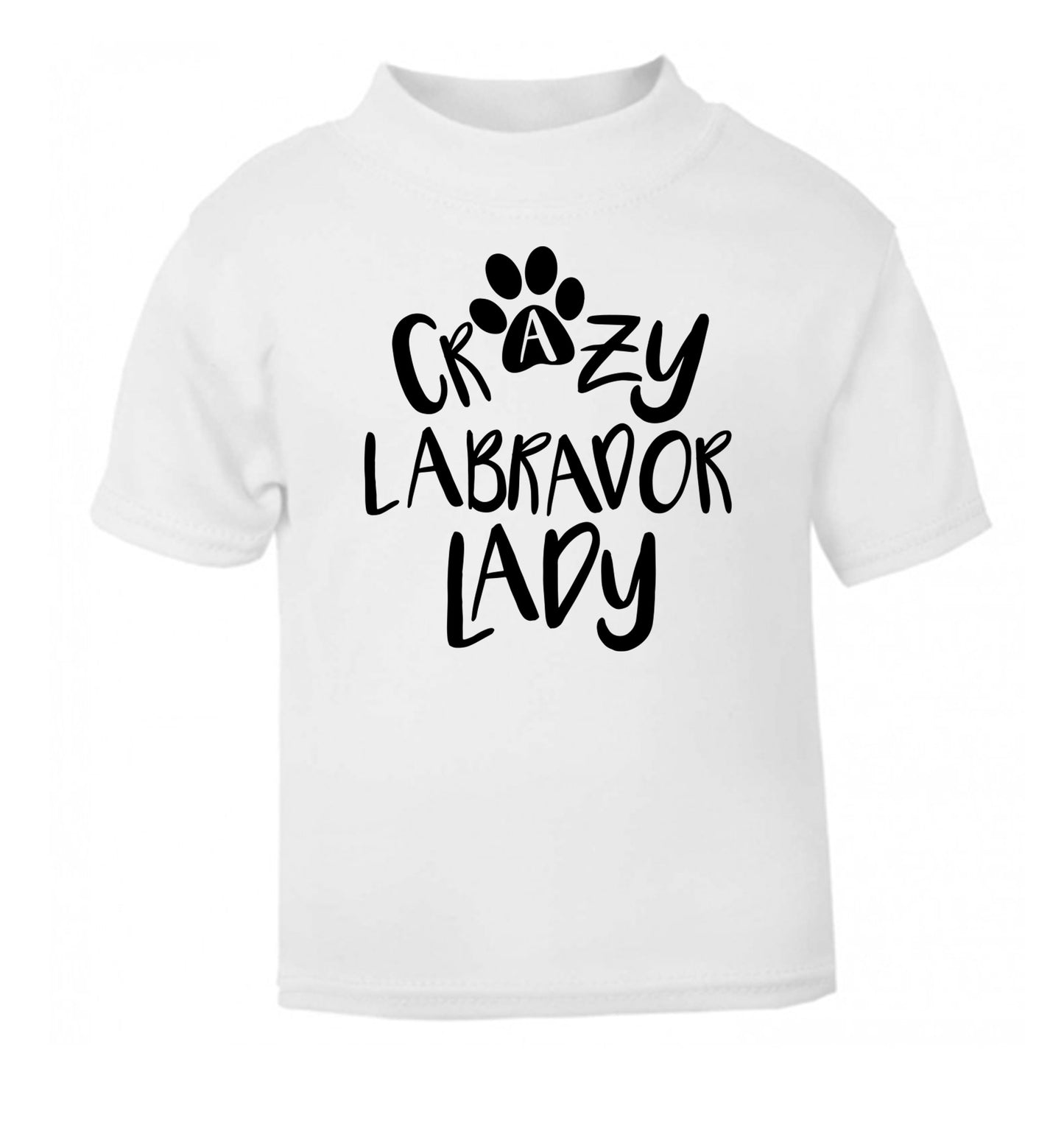 Crazy labrador lady white Baby Toddler Tshirt 2 Years